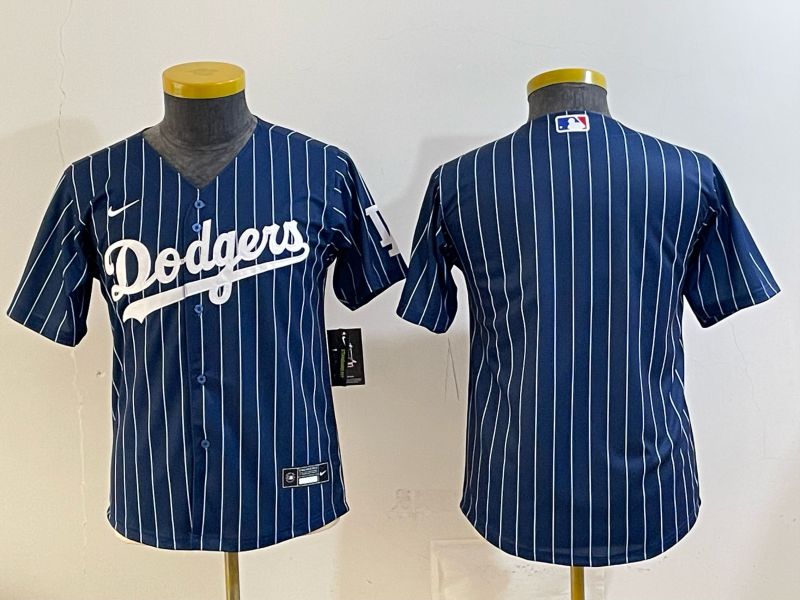 Youth Los Angeles Dodgers Blank Blue Stripe Game 2026 Nike MLB Jersey style 01
